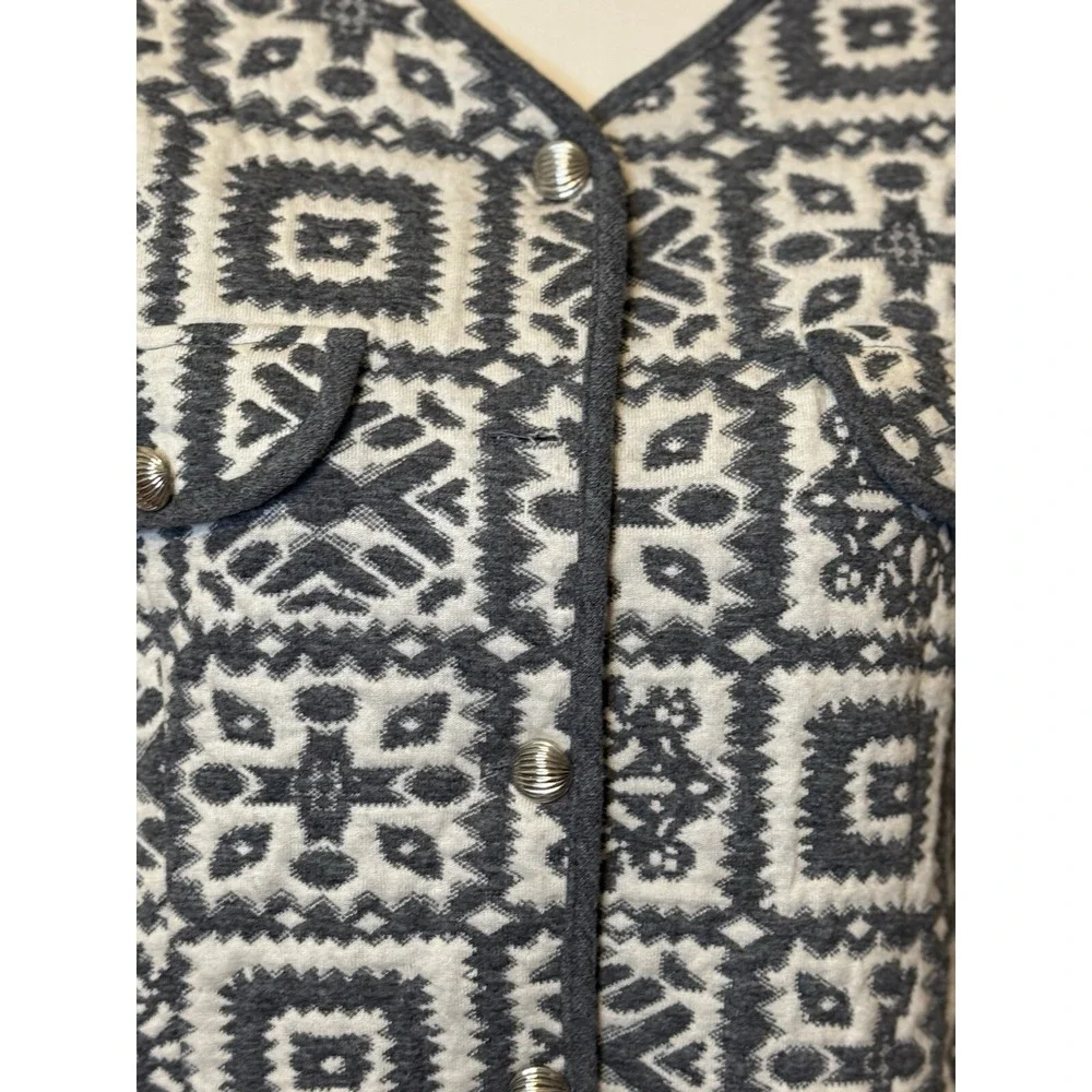VTG Stuart Alan Petites Double Tribal Sweater Jacket USA Made‎ SZ 10 Maximalist